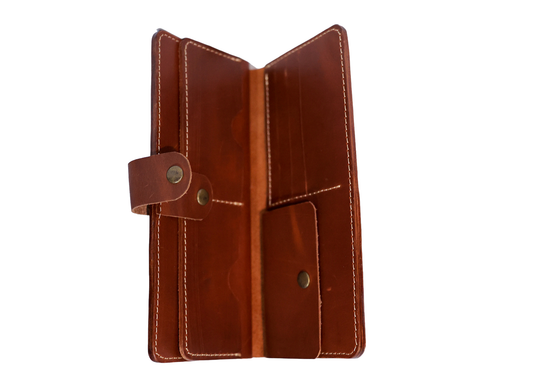 Artisan Serengeti Satchel – Premium Camel & Tri-Color Speckled Leather Wallet