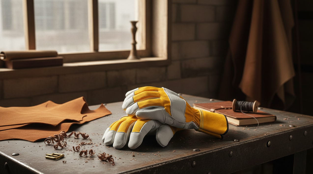 Welkin Leather Cowhide Work Gloves for Men| Bulk & Wholesale – All-Weather Heavy-Duty Gloves with Anti-Slip Grip & Safety Cuff