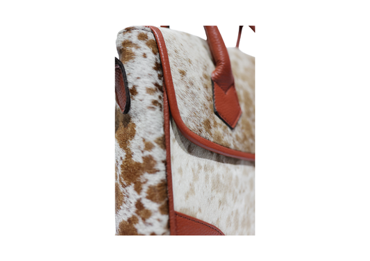 Artisan Cowhide & Pebbled Leather Satchel – The Signature Cowhide Handbag