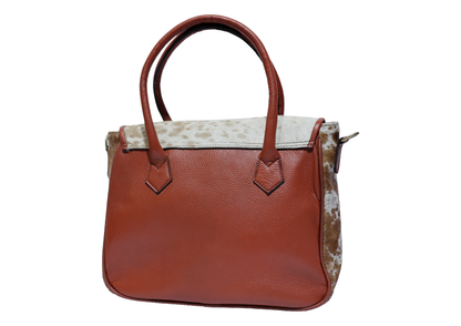 Artisan Cowhide & Pebbled Leather Satchel – The Signature Cowhide Handbag
