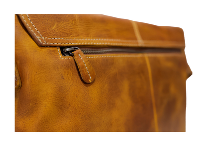 Artisan Brindle Coffee Satchel – Premium Deep Brown & Natural Streaked Leather Handbag
