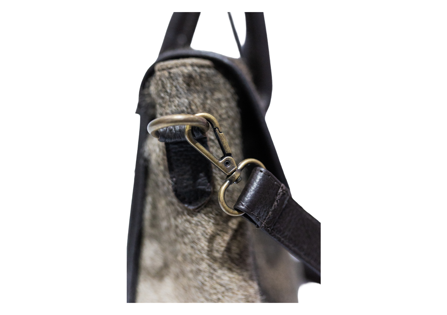 Midnight Noir Cowhide Satchel – Handcrafted Grey & Black Leather Luxury Bag