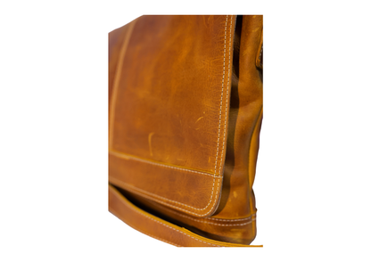 Artisan Brindle Coffee Satchel – Premium Deep Brown & Natural Streaked Leather Handbag