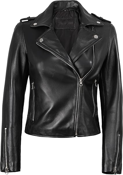 Women’s Asymmetrical Lambskin Leather Jacket – Camel | Timeless & Elegant Fit