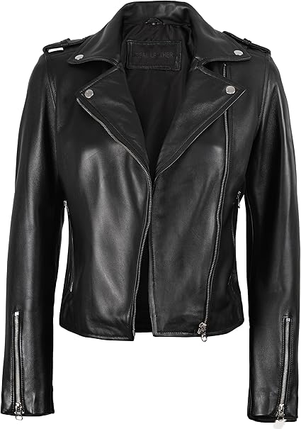 Women’s Asymmetrical Lambskin Leather Jacket – Camel | Timeless & Elegant Fit
