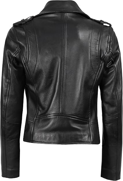 Women’s Asymmetrical Lambskin Leather Jacket – Camel | Timeless & Elegant Fit