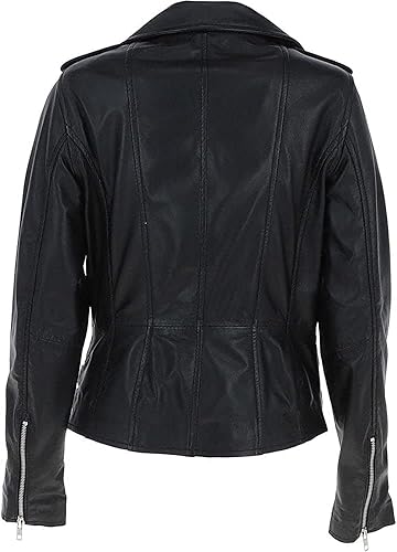 The Rebel Icon | Women's Genuine Sheepskin Biker Jacket - Cherry Red