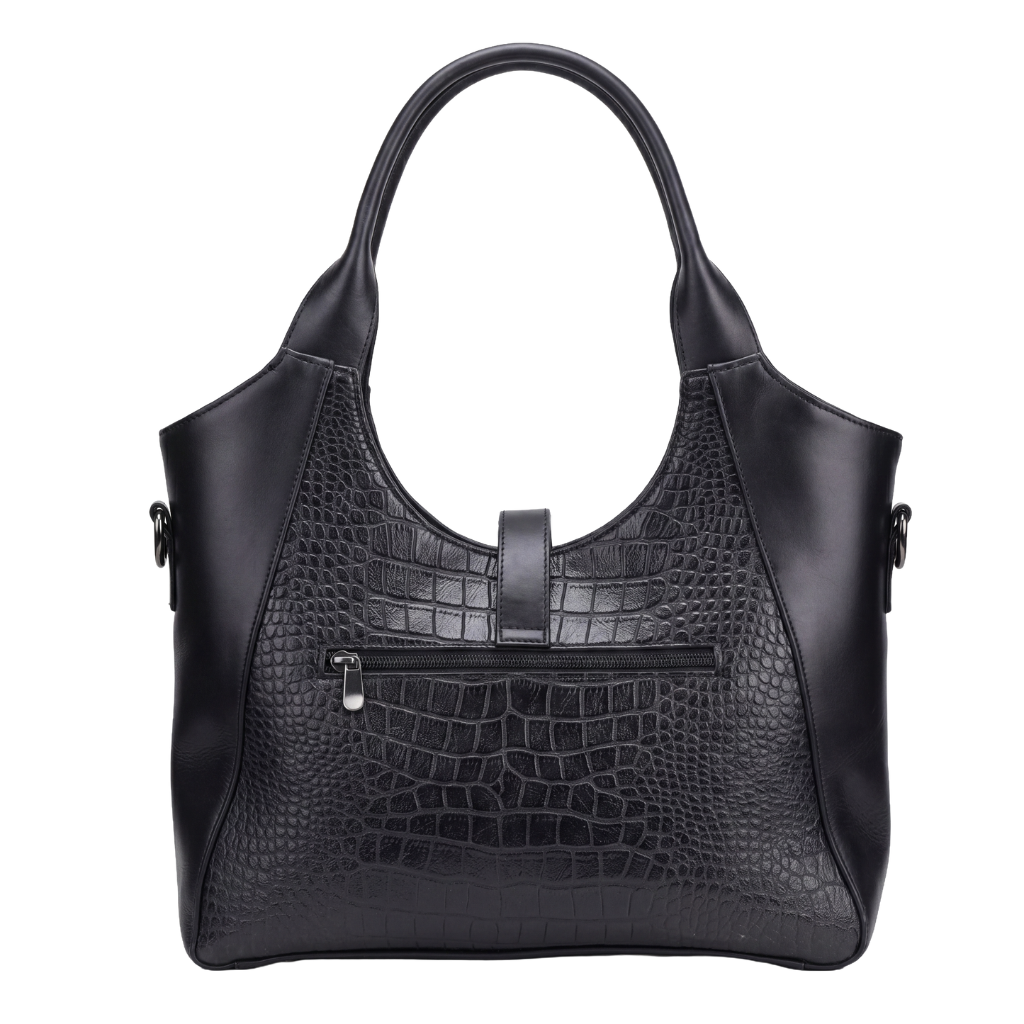 Midnight Onyx Croc-Embossed Heritage Tote