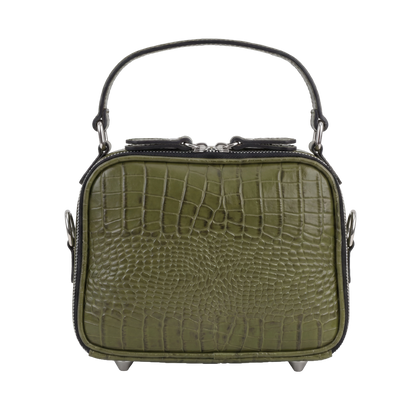 Welkin Premium Cocoa Croc-Embossed Crossbody