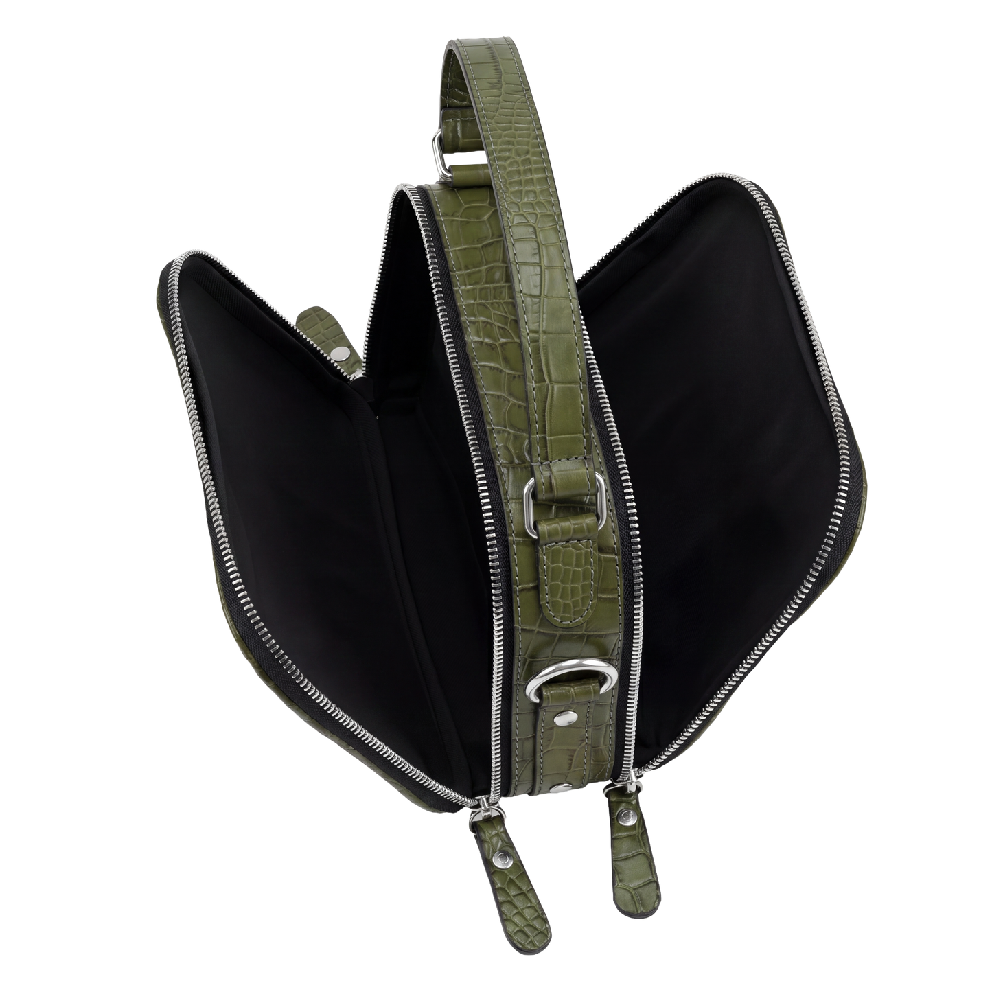 Welkin Premium Cocoa Croc-Embossed Crossbody