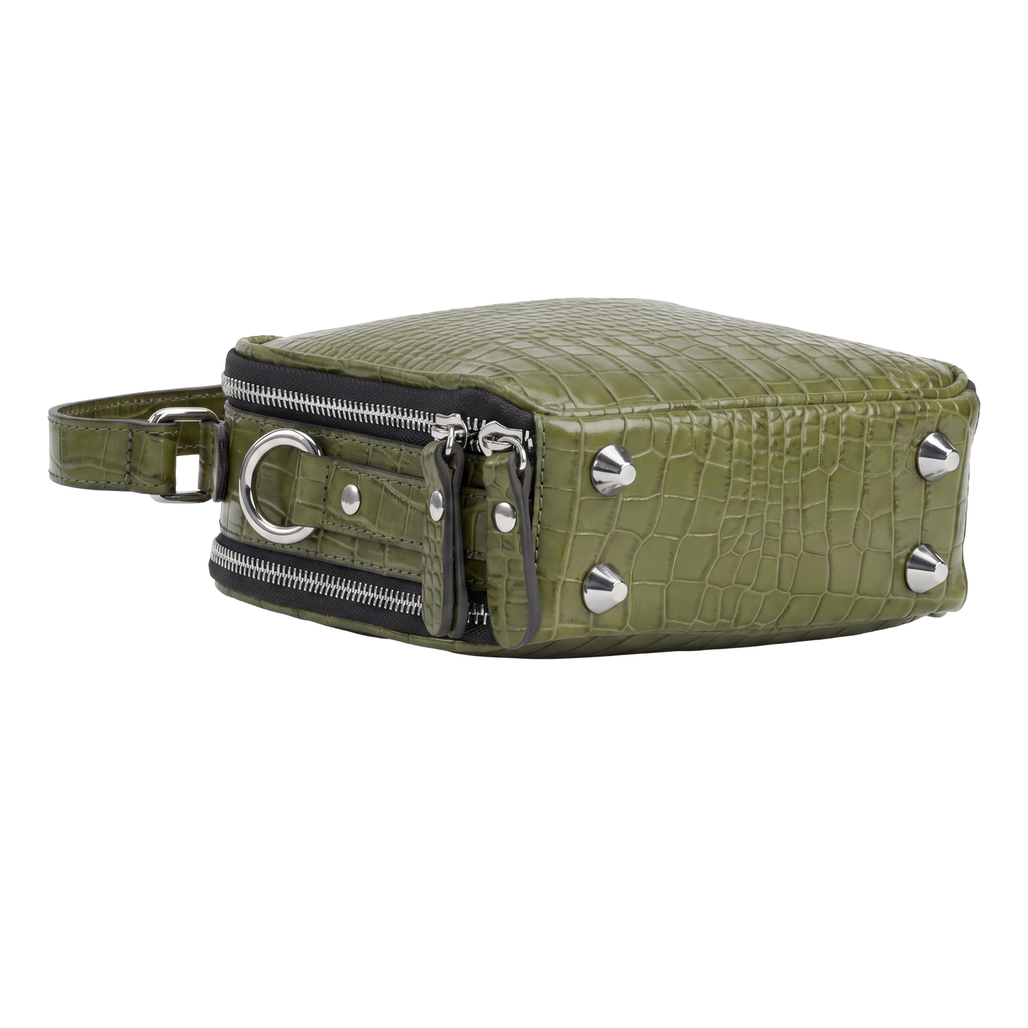 Welkin Premium Cocoa Croc-Embossed Crossbody