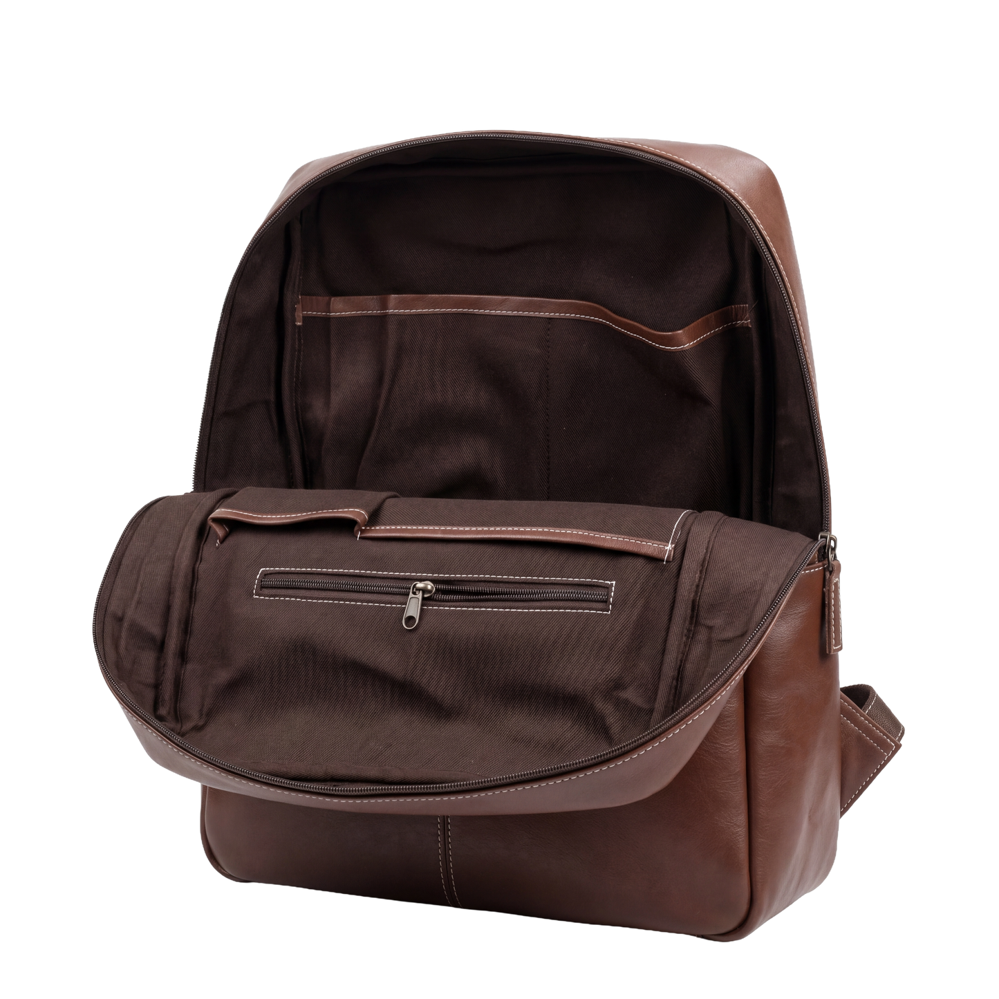 Premium Leather Backpack with Cowhide Accent – Vintage Style Travel & Everyday Bag