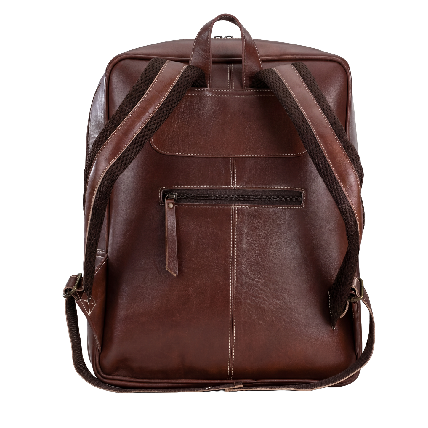 Premium Leather Backpack with Cowhide Accent – Vintage Style Travel & Everyday Bag
