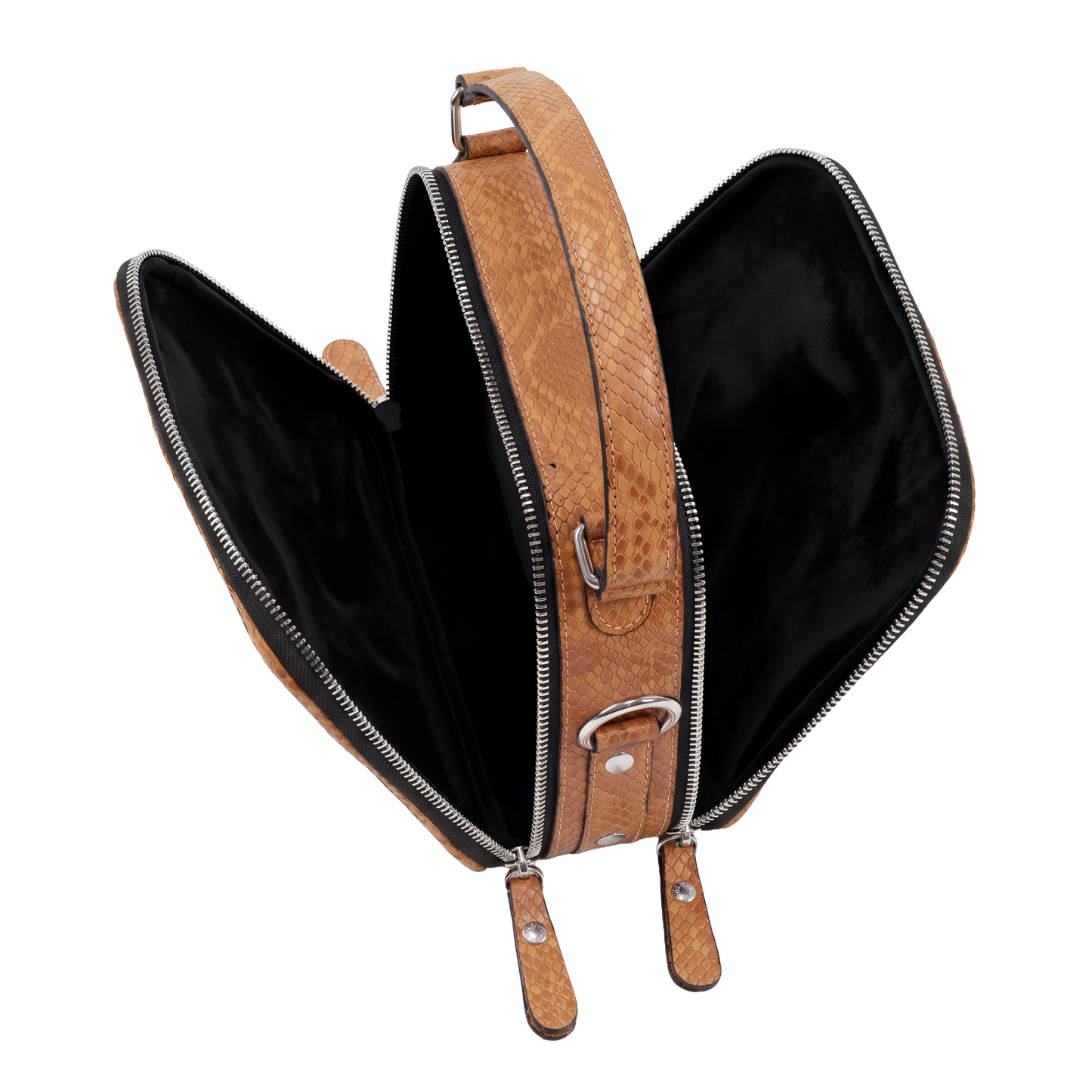 Premium Sienna Snakeskin Cube Crossbody