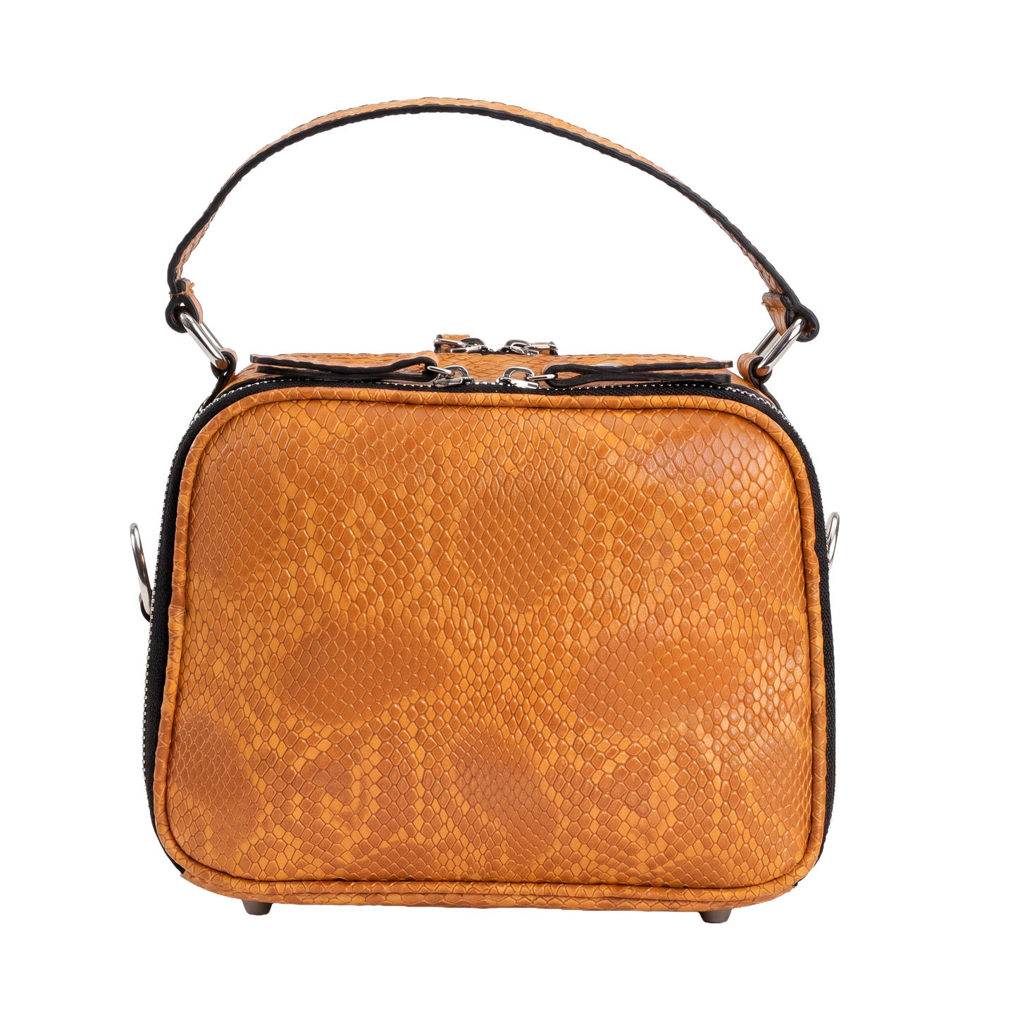 Premium Sienna Snakeskin Cube Crossbody