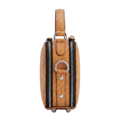 Premium Sienna Snakeskin Cube Crossbody