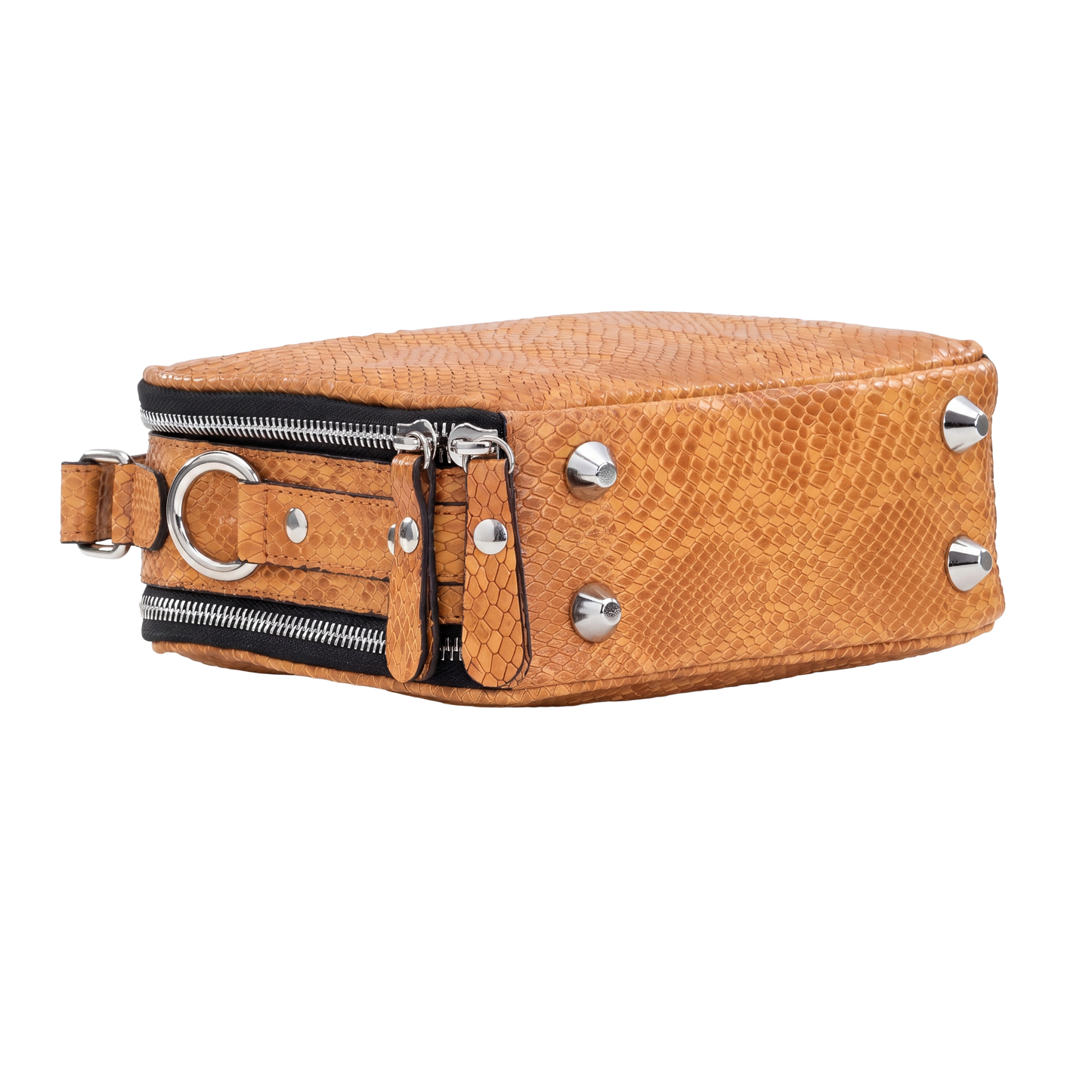 Premium Sienna Snakeskin Cube Crossbody
