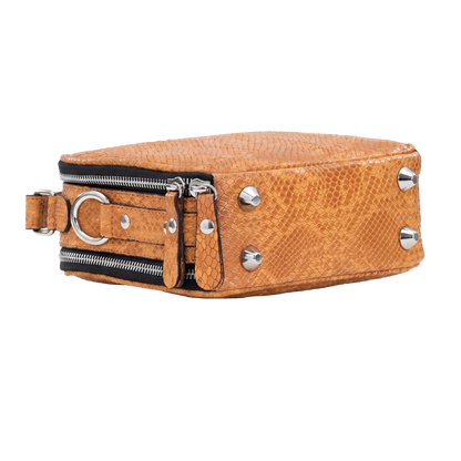 Premium Sienna Snakeskin Cube Crossbody