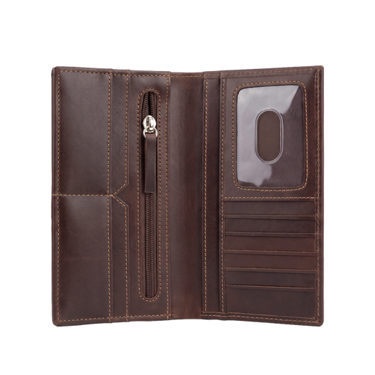 Premium Mocha Executive Long Wallet