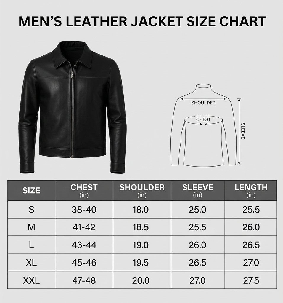 Premium Genuine Sheepskin Leather Jacket - Minimalist Black Harrington