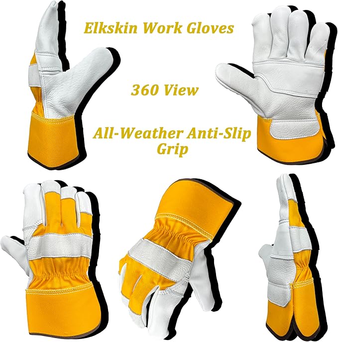 Welkin Leather Cowhide Work Gloves for Men| Bulk & Wholesale – All-Weather Heavy-Duty Gloves with Anti-Slip Grip & Safety Cuff