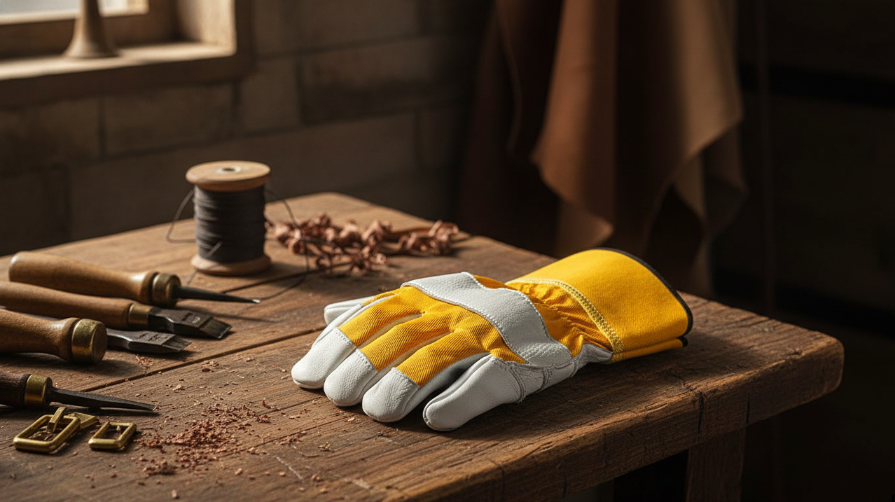 Welkin Leather Cowhide Work Gloves for Men| Bulk & Wholesale – All-Weather Heavy-Duty Gloves with Anti-Slip Grip & Safety Cuff