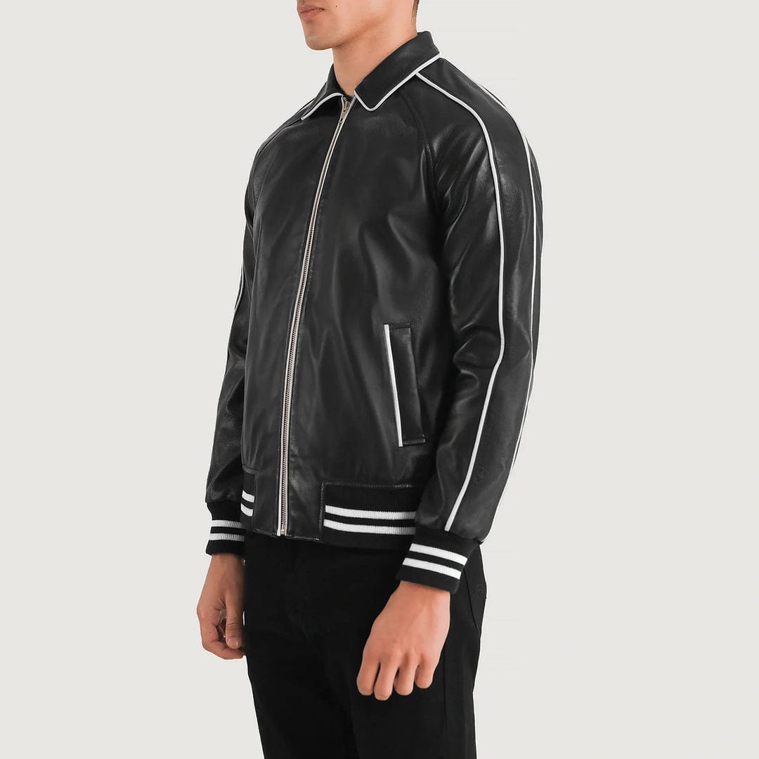 Welkin Apex Varsity Sheepskin Leather Jacket for Men | Genuine Leather
