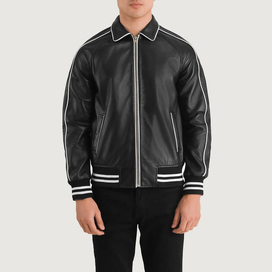 Welkin Apex Varsity Sheepskin Leather Jacket for Men | Genuine Leather
