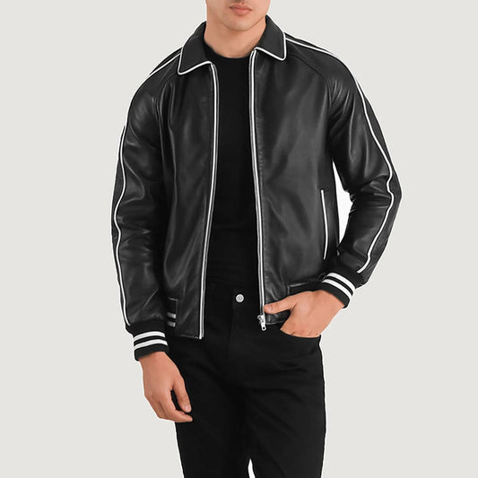 Welkin Apex Varsity Sheepskin Leather Jacket for Men | Genuine Leather