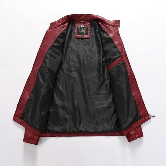 Men’s Sheepskin Leather Motorcycle Jacket – Zip-Up Biker Windbreaker Coat | Casual Sheepskin Leather Outwear