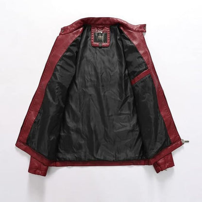 Men’s Sheepskin Leather Motorcycle Jacket – Zip-Up Biker Windbreaker Coat | Casual Sheepskin Leather Outwear