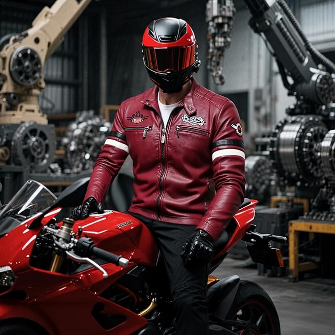 Men’s Sheepskin Leather Motorcycle Jacket – Zip-Up Biker Windbreaker Coat | Casual Sheepskin Leather Outwear